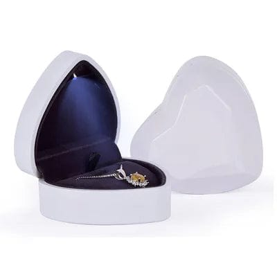 Boîte bijoux LED forme de cœur Blanc coeur-passion