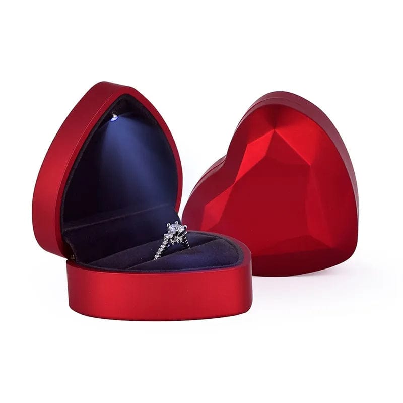Boîte bijoux LED forme de cœur Rouge coeur-passion