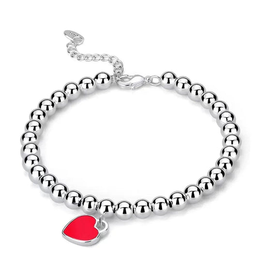 Bracelet "Perle D'Amour" argent coeur-passion