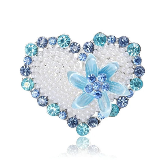 Broche "Coeur De Perle" femme Bleu coeur-passion