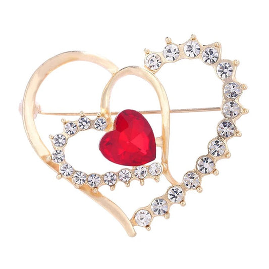 Broche "Coeur Strass" femme coeur-passion