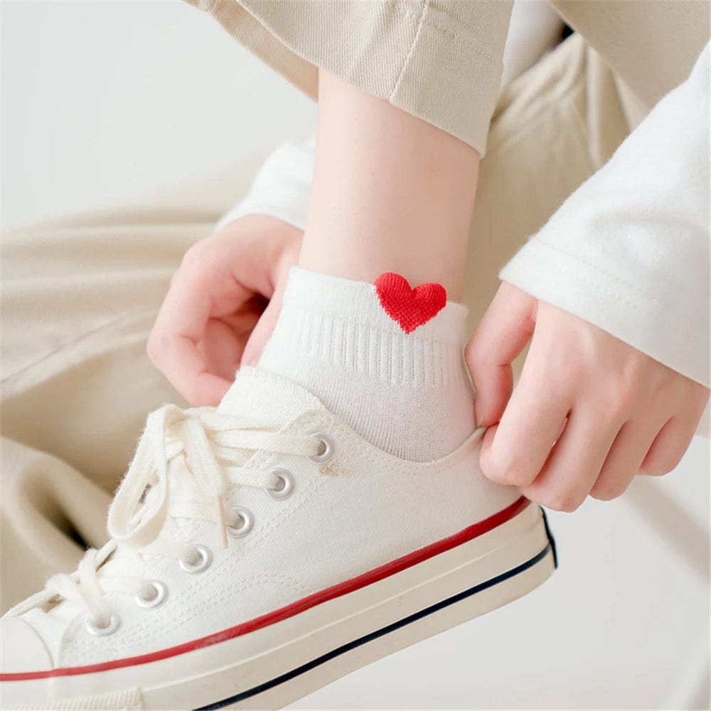 Chaussettes femme coeur rouge coeur-passion