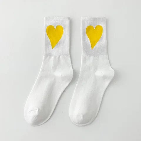 Chaussettes gros coeur homme/femme Blanc / Unique coeur-passion
