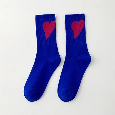 Chaussettes gros coeur homme/femme Bleu / Unique coeur-passion