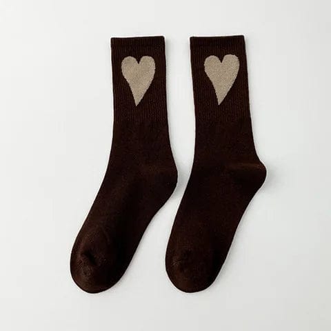 Chaussettes gros coeur homme/femme Café / Unique coeur-passion