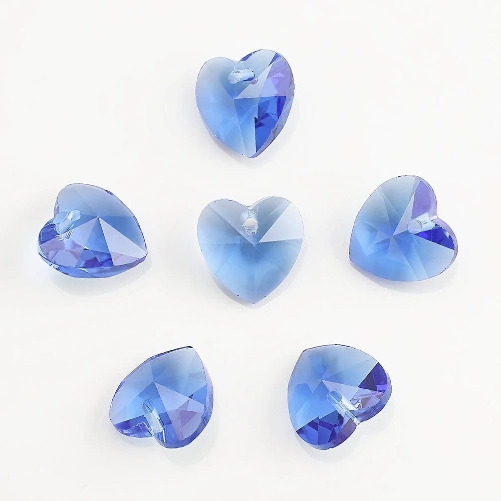 Coeur de cristal 10mm 14mm 18mm Bleu clair / 10 mm 30 pcs coeur-passion
