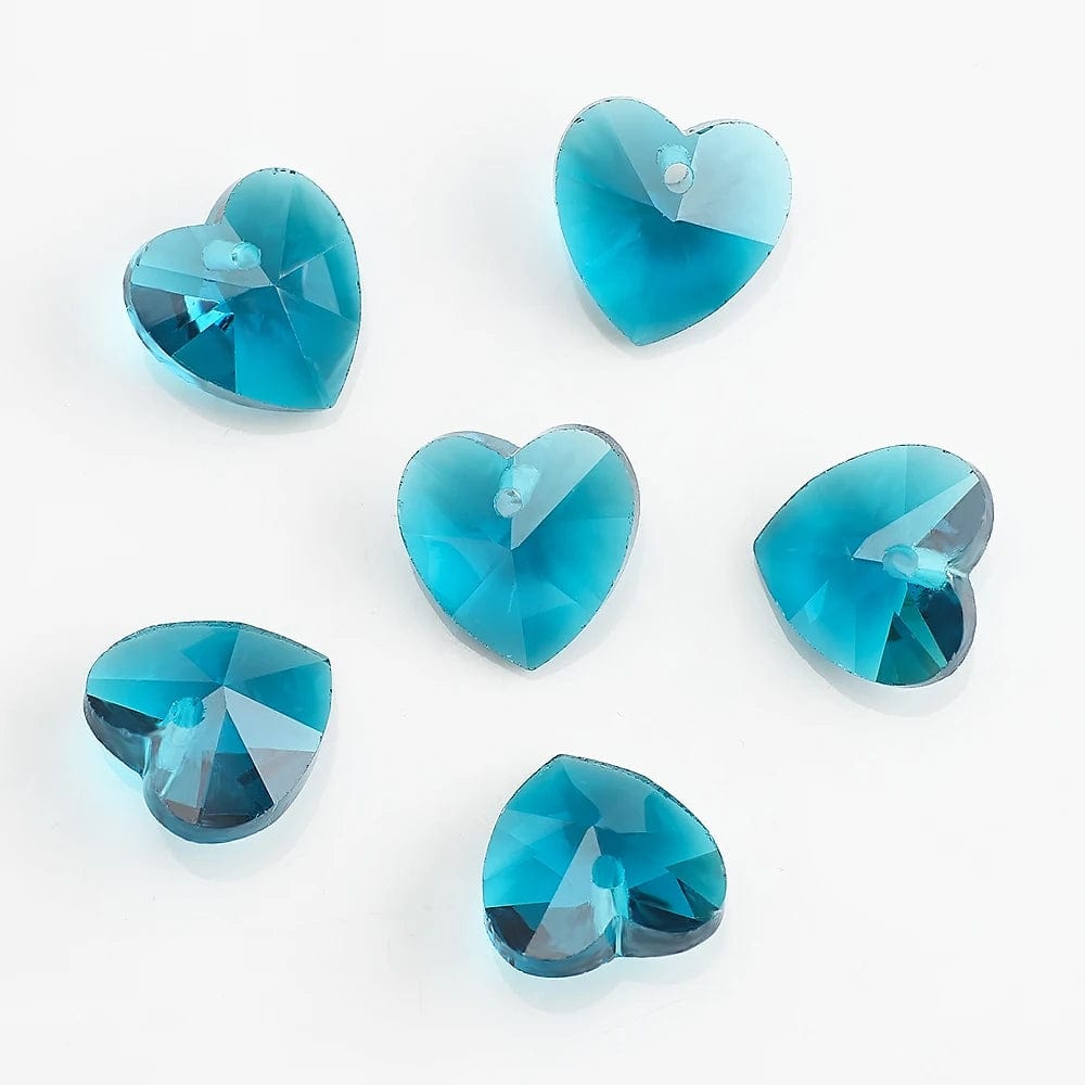 Coeur de cristal 10mm 14mm 18mm Hole blue / 10 mm 30 pcs coeur-passion