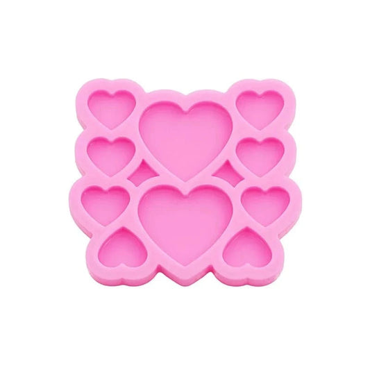 Moule coeur silicone rose 10 emplacements coeur-passion