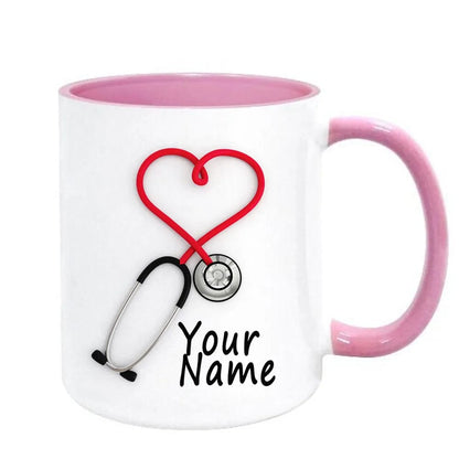 Mug "Coeur Personnel" personnalisable Rose / 301-400 ml coeur-passion