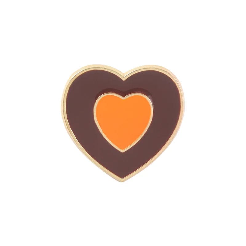 Pin's "Amour en émail" Orange coeur-passion
