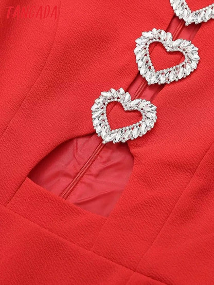 Robe 'Coeur Tangata" manches courtes rouge coeur-passion