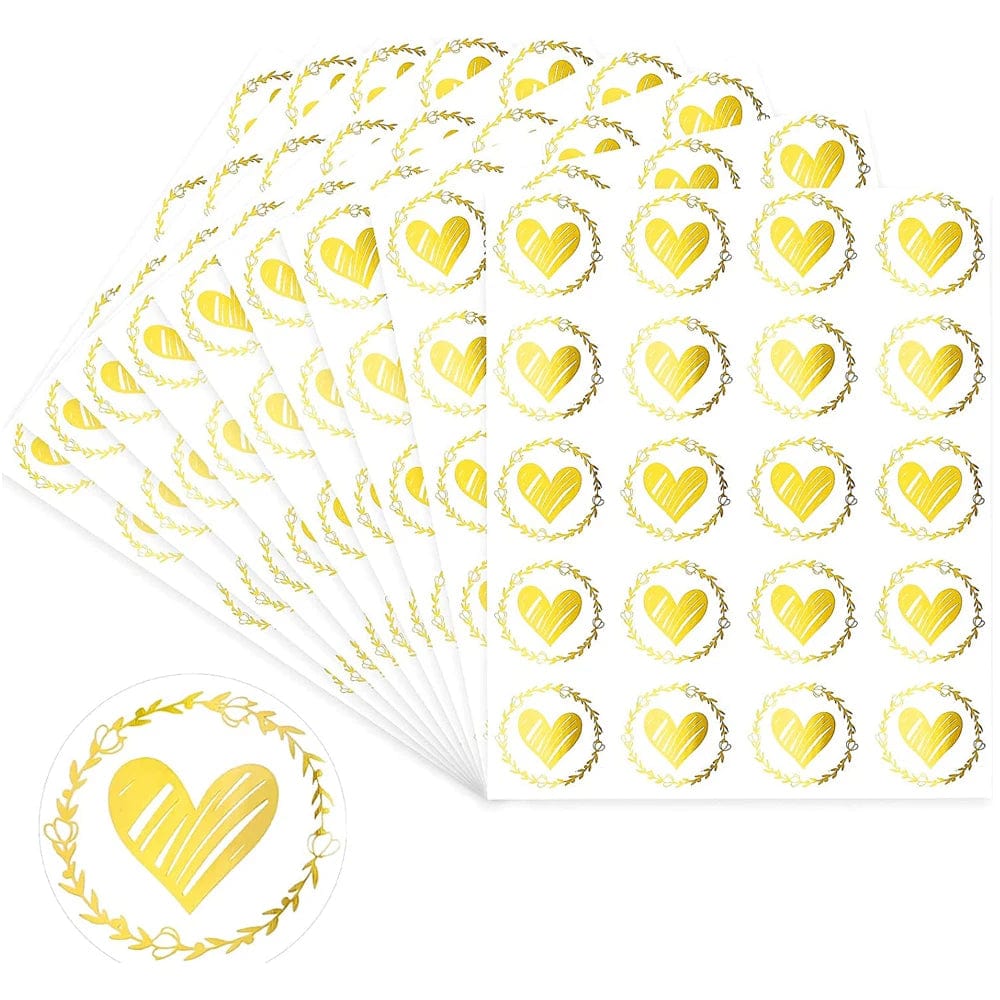 Stickers "Cœur Couronne" 100-200 pcs 200 pcs (jaune) coeur-passion
