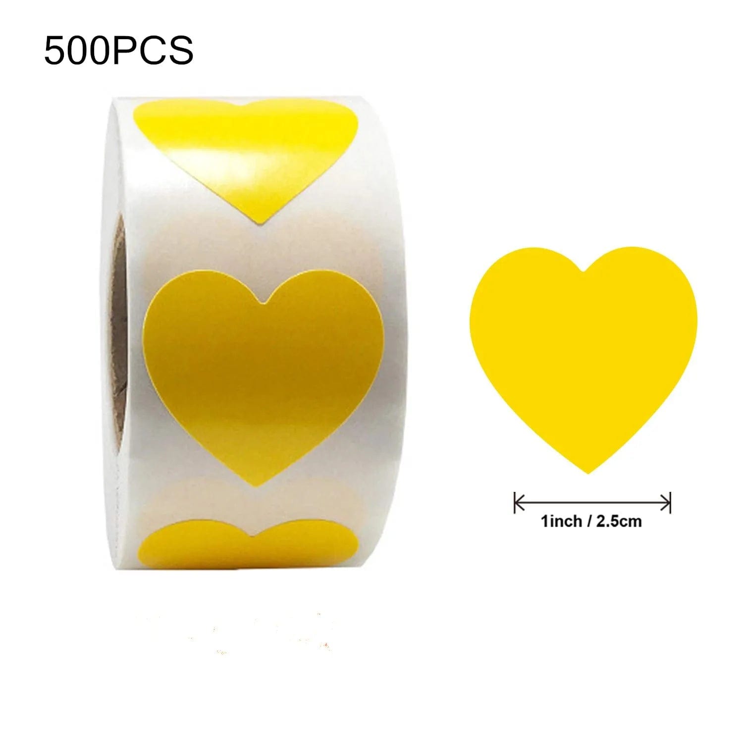 Stickers "Coeur Simple" Jaune 500 PCS coeur-passion