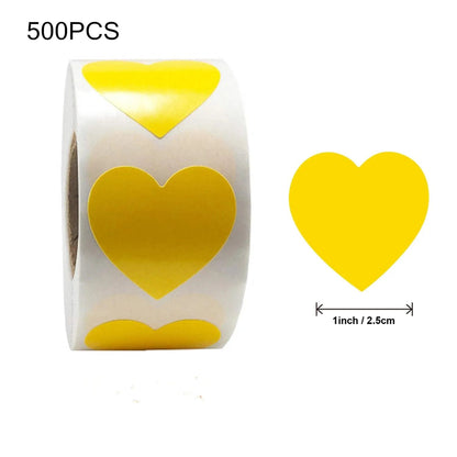 Stickers "Coeur Simple" Jaune 500 PCS coeur-passion