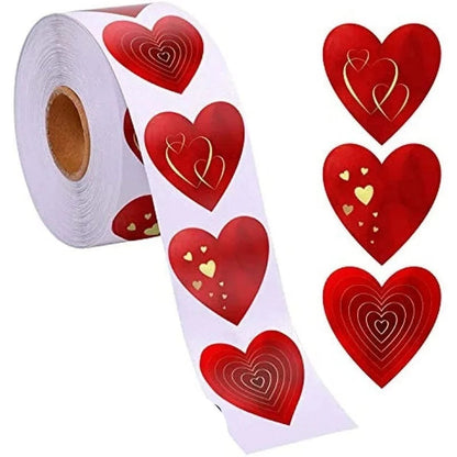 Stickers forme de coeur rouge 500pcs A / 2.5 cm coeur-passion