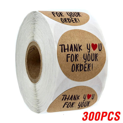 Stickers "Thank You" 500 pcs QY589-500 pcs coeur-passion