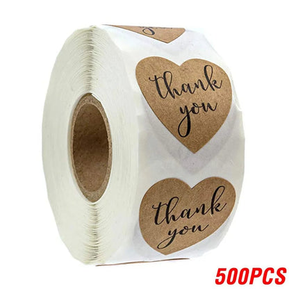 Stickers "Thank You" 500 pcs QY589-500 pcs coeur-passion