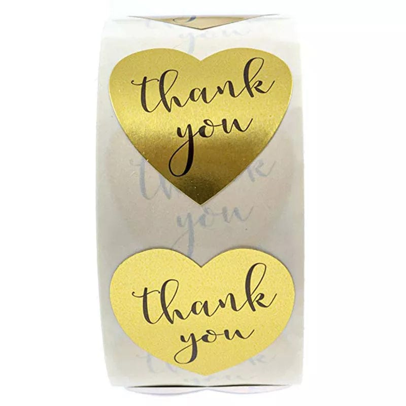 Stickers "Thank You" or 50 pcs coeur-passion