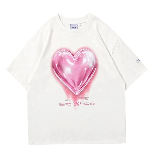 T-shirt "Ballon Coeur Rose" Blanc / M coeur-passion