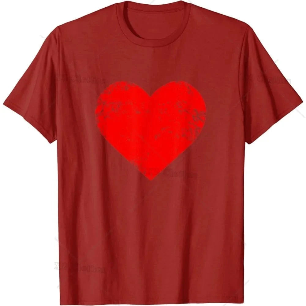 T-shirt gros coeur rouge hommes et femmes Rouge / 4XL coeur-passion