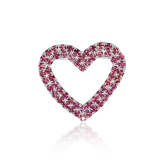 Broche coeur "Strass Rose" femme coeur-passion